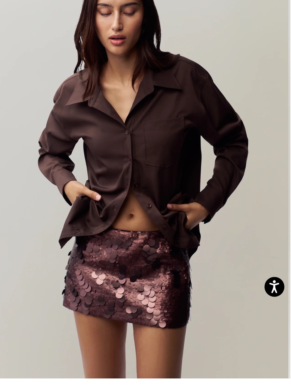 Sequin Mini Skirt in Deep Rose - Women's Sparkle Mini